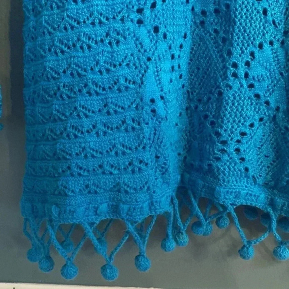 Lilly Pulitzer crochet women’s top - size xs - bright blue - Pompom trim - Picture 5 of 6